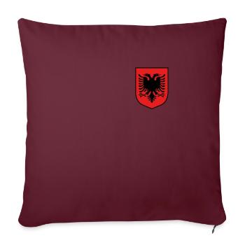Albanische Fahne Doppelkopfadler Albanien Albaner - Sofakissenbezug 45 x 45 cm - Burgunderrot - Vorne
