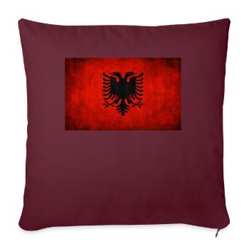 Albanische Fahne Doppelkopfadler Albanien Albaner - Sofakissenbezug 45 x 45 cm - Burgunderrot - Vorne