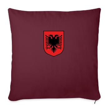 Albanische Fahne Doppelkopfadler Albanien Albaner - Sofakissenbezug 45 x 45 cm - Burgunderrot - Vorne