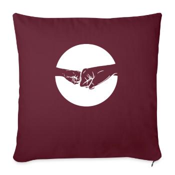 Famille - Enfants - Père et fils - Grand-père et petit-fils - Housse de coussin décorative 45 x 45 cm - bordeaux - Devant