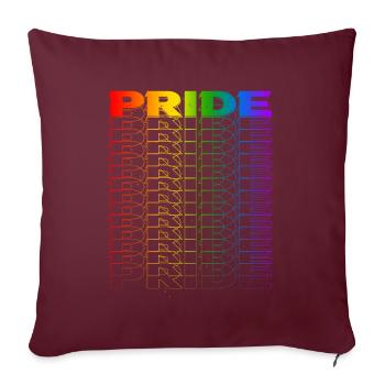 Drapeau arc-en-ciel du défilé LGBTQ - Housse de coussin décorative 45 x 45 cm - bordeaux - Devant