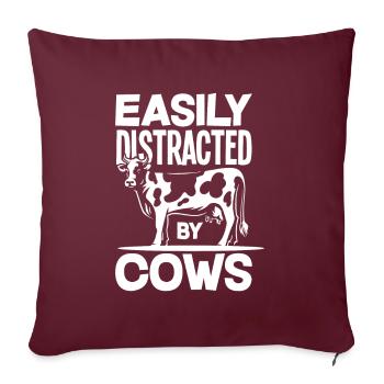 Drôle de vache vache cadeau - Housse de coussin décorative 45 x 45 cm - bordeaux - Devant