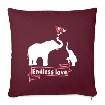 Éléphant Maman Enfants Mignon Maman - Housse de coussin décorative 45 x 45 cm - bordeaux - Devant