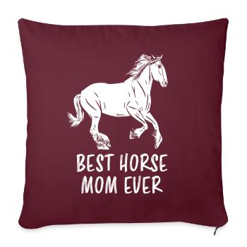 Meilleur cadeau de maman de cavalier de tous les temps - Housse de coussin décorative 45 x 45 cm - bordeaux - Devant