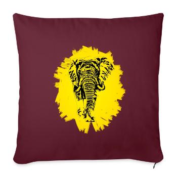 Éléphant - Housse de coussin décorative 45 x 45 cm - bordeaux - Devant