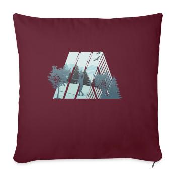 Slackline, Balance Sport - Housse de coussin décorative 45 x 45 cm - bordeaux - Devant