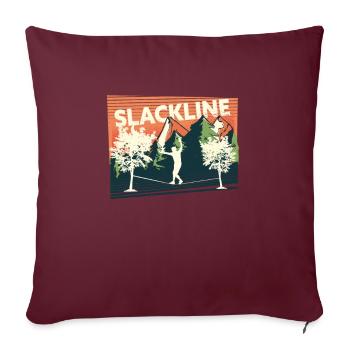 Slackline, Balance Sport - Housse de coussin décorative 45 x 45 cm - bordeaux - Devant