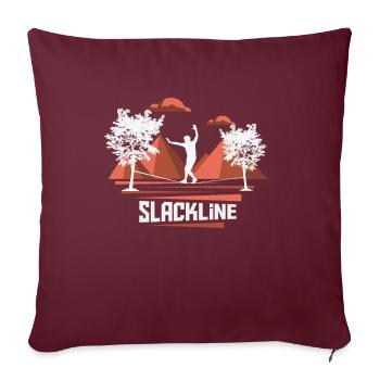 Slackline, Balance Sport - Housse de coussin décorative 45 x 45 cm - bordeaux - Devant
