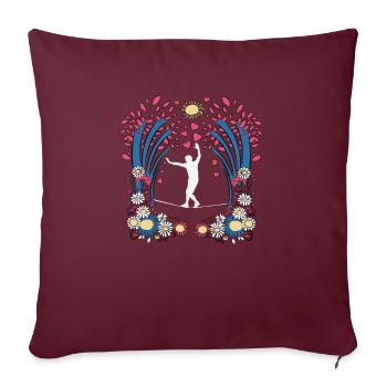Slackline, Balance Sport - Housse de coussin décorative 45 x 45 cm - bordeaux - Devant