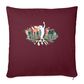 Slackline, Urbain, Lifestyle & City - Housse de coussin décorative 45 x 45 cm - bordeaux - Devant