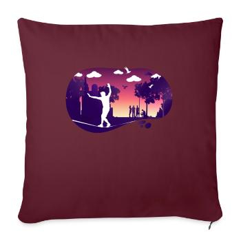 Slackline, Urbain, Lifestyle & City - Housse de coussin décorative 45 x 45 cm - bordeaux - Devant