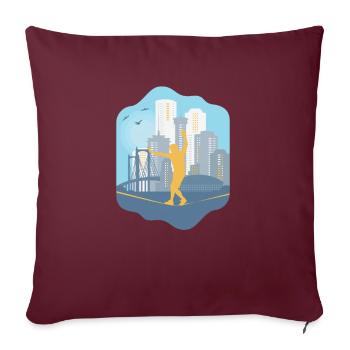 Slackline, Urbain, Lifestyle & City - Housse de coussin décorative 45 x 45 cm - bordeaux - Devant