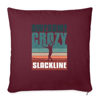 Slackline rétro vintage - Housse de coussin décorative 45 x 45 cm - bordeaux - Devant