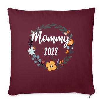 Maman 2022 Grossesse enceinte Maman à être - Housse de coussin décorative 45 x 45 cm - bordeaux - Devant