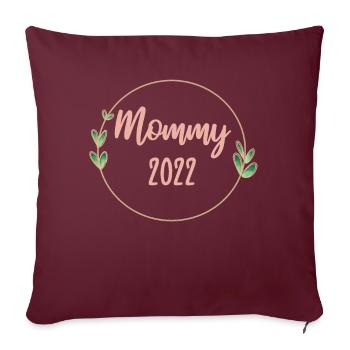Maman 2022 Grossesse enceinte Maman à être - Housse de coussin décorative 45 x 45 cm - bordeaux - Devant