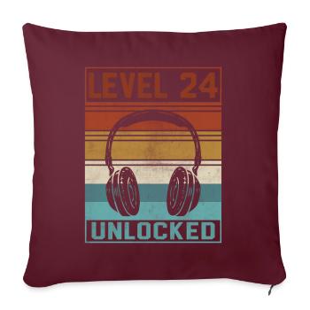 Gamer 24th Birthday Gamer - Sofakissenbezug 45 x 45 cm - Burgunderrot - Vorne