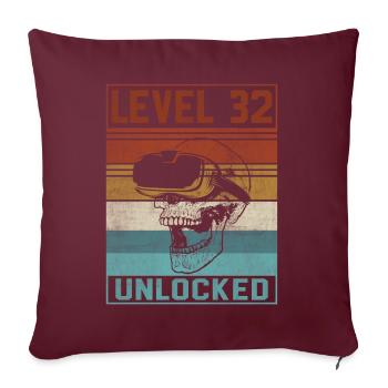 Joueur du 32e anniversaire - Housse de coussin décorative 45 x 45 cm - bordeaux - Devant