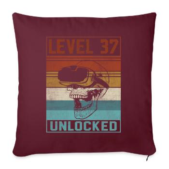 Joueur du 37e anniversaire - Housse de coussin décorative 45 x 45 cm - bordeaux - Devant
