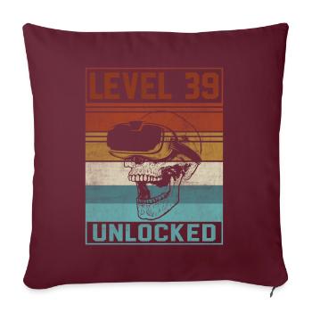 Joueur du 39e anniversaire - Housse de coussin décorative 45 x 45 cm - bordeaux - Devant