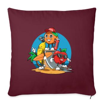 Apfel Banane Orange Urlaub Meer Früchte - Sofakissenbezug 45 x 45 cm - Burgunderrot - Vorne
