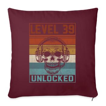 39e anniversaire du joueur - Housse de coussin décorative 45 x 45 cm - bordeaux - Devant
