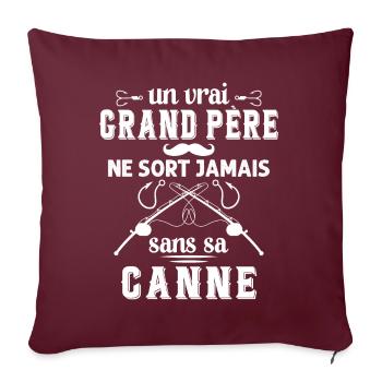 Un vrai Grand Père Pêcheur - Housse de coussin décorative 45 x 45 cm - bordeaux - Devant