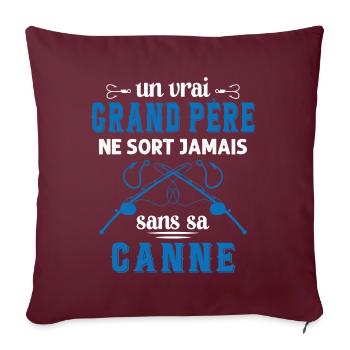 Un vrai Grand Père Pêcheur - Housse de coussin décorative 45 x 45 cm - bordeaux - Devant