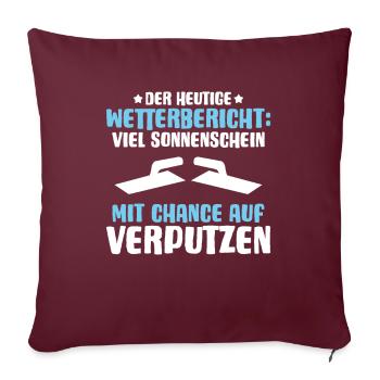 Stuckateur Plasterer Stukkateur Gipser Verputzer - Sofakissenbezug 45 x 45 cm - Burgunderrot - Vorne