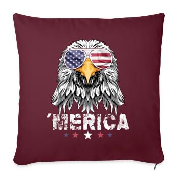 4th of July American Flag USA Sunglasses Eagle - Sofakissenbezug 45 x 45 cm - Burgunderrot - Vorne