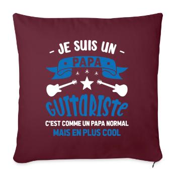 Papa Guitariste Idée Originale Fêtes des Pères - Housse de coussin décorative 45 x 45 cm - bordeaux - Devant