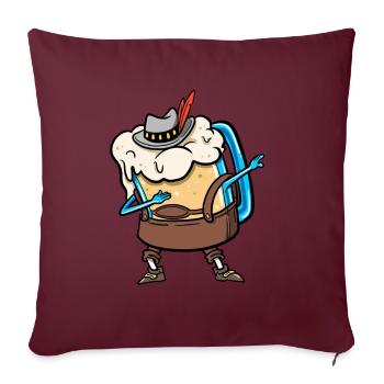 Dabbing Beer Mug Bavarian Leather Trousers Beer - Sofa pillowcase 17,3'' x 17,3'' (45 x 45 cm) - burgundy - Front