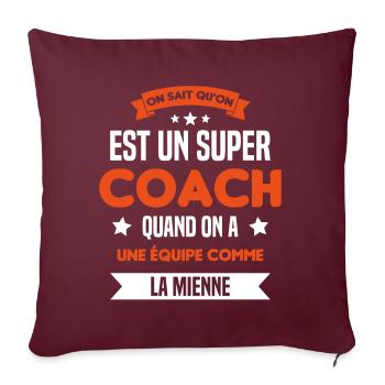 On Sait Qu'on Est Un Super Coach - Housse de coussin décorative 45 x 45 cm - bordeaux - Devant