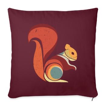 Retro Eichhörnchen Nagetier Tier - Sofakissenbezug 45 x 45 cm - Burgunderrot - Vorne