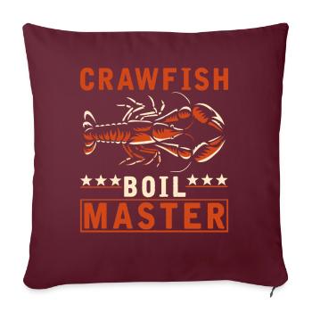 Crabes cuisinier maître Drôle d’écrevisses - Housse de coussin décorative 45 x 45 cm - bordeaux - Devant