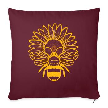 Abeille Tournesol Abeille Miel - Housse de coussin décorative 45 x 45 cm - bordeaux - Devant