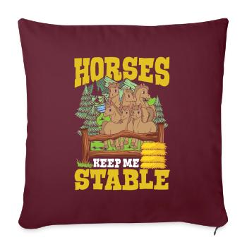 Horses Keep Me Stable für einen Reiterin - Sofakissenbezug 45 x 45 cm - Burgunderrot - Vorne