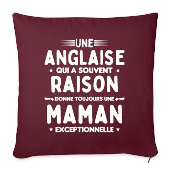 Une anglaise donne toujours maman exceptionnelle - Housse de coussin décorative 45 x 45 cm - bordeaux - Devant