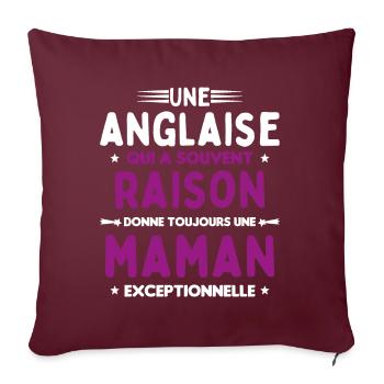 Une anglaise donne toujours maman exceptionnelle - Housse de coussin décorative 45 x 45 cm - bordeaux - Devant
