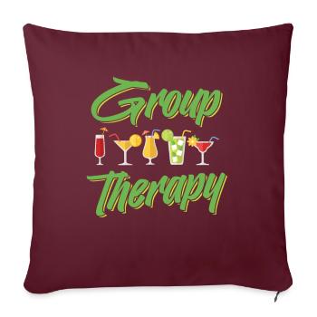 Cocktail Thérapie Barman Femmes Barmaid - Housse de coussin décorative 45 x 45 cm - bordeaux - Devant
