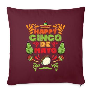 Fiesta mexicaine Joyeuse Cinco De Mayo - Housse de coussin décorative 45 x 45 cm - bordeaux - Devant