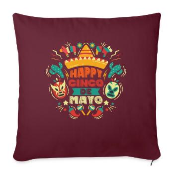 Cinco De Mayo Fiesta mexicaine Sombrero - Housse de coussin décorative 45 x 45 cm - bordeaux - Devant