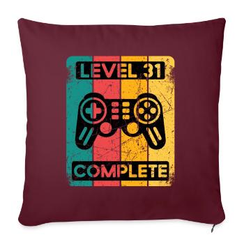 31ème anniversaire Chemise Gamer Gambler Hommes Cadeau - Housse de coussin décorative 45 x 45 cm - bordeaux - Devant