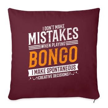 Bongo Music Lover Lecteur Bongo créatif - Housse de coussin décorative 45 x 45 cm - bordeaux - Devant