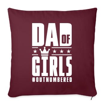 Le père des filles était plus nombreux que la fête des pères - Housse de coussin décorative 45 x 45 cm - bordeaux - Devant