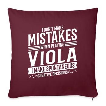 Viola Player Musical Instrument Music Violator - Housse de coussin décorative 45 x 45 cm - bordeaux - Devant
