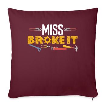 Miss Broke It Mechanic Papa Filles - Housse de coussin décorative 45 x 45 cm - bordeaux - Devant