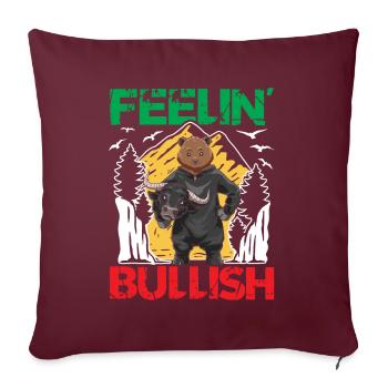 Feeling Bullish - Sofakissenbezug 45 x 45 cm - Burgunderrot - Vorne