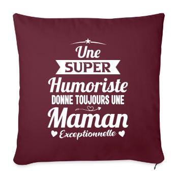 Humoriste future maman cadeau annonce mère - Housse de coussin décorative 45 x 45 cm - bordeaux - Devant