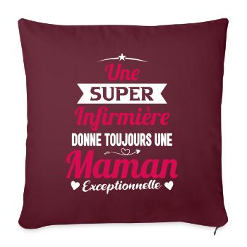 Maman Infirmière exceptionnelle Cadeau - Housse de coussin décorative 45 x 45 cm - bordeaux - Devant
