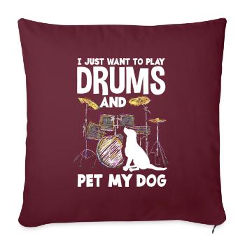 Cadeau de batteur de batterie - Housse de coussin décorative 45 x 45 cm - bordeaux - Devant
